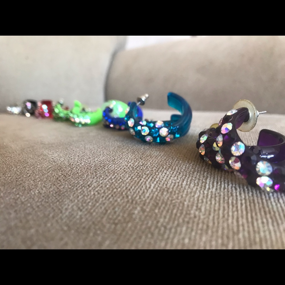 One ring and a several sets of sparkly earrings!